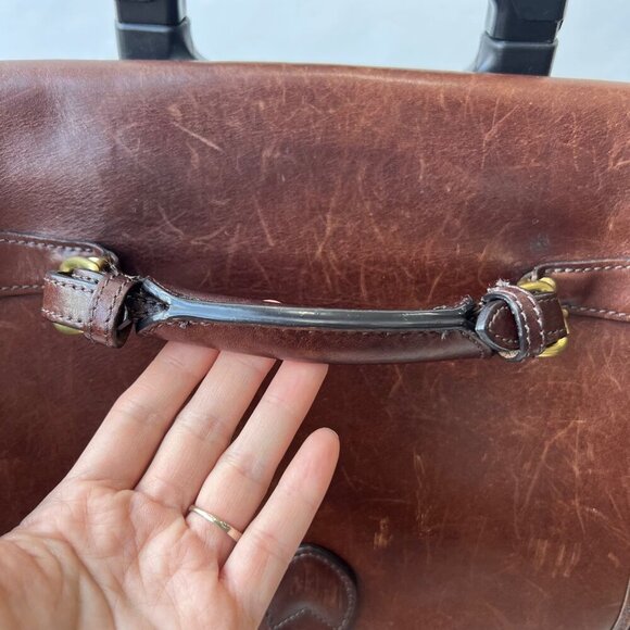 Mulholland Brothers carryon / Rolling bag, leather/coated leather, black/brown - Picture 3 of 12